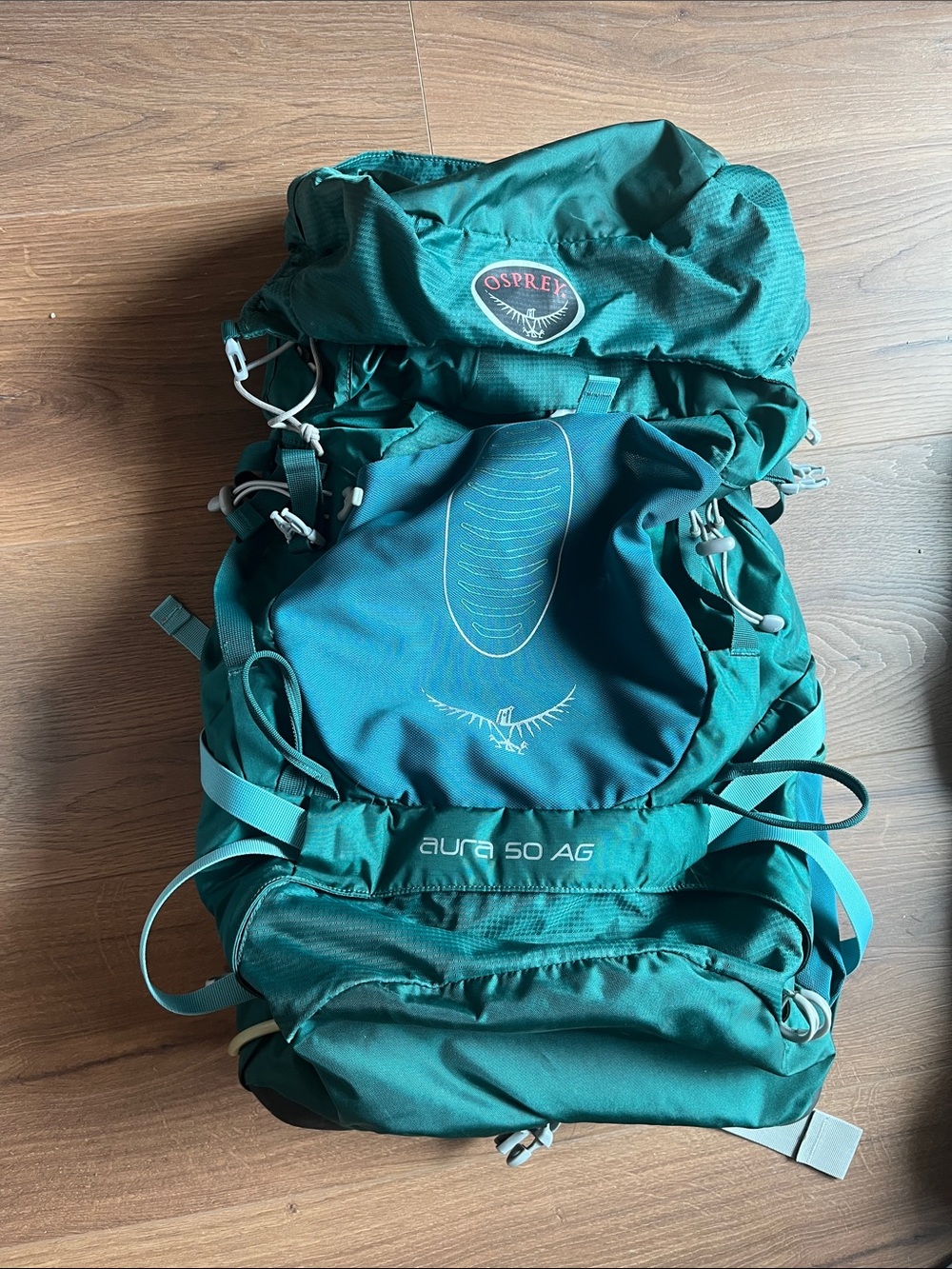 OSPREY Aura 50L AG Teal Green Hiking Backpack WXS 14-17in